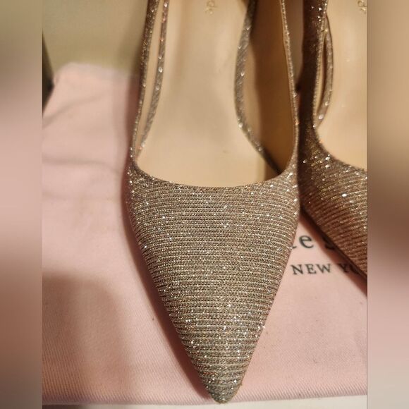 Kate Spade NY "Vivian" Pink Lurex Sparkly Pumps Sz.6.5 Ret $279 w/Dustbag & Box - Picture 13 of 16